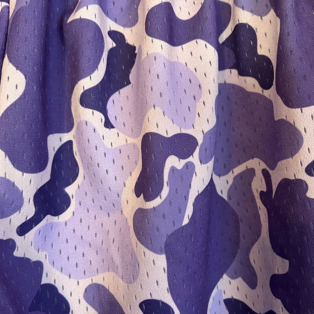 Project X ladies basketball shorts medium. Hawaiian style Camo. Purple. - Picture 6 of 8